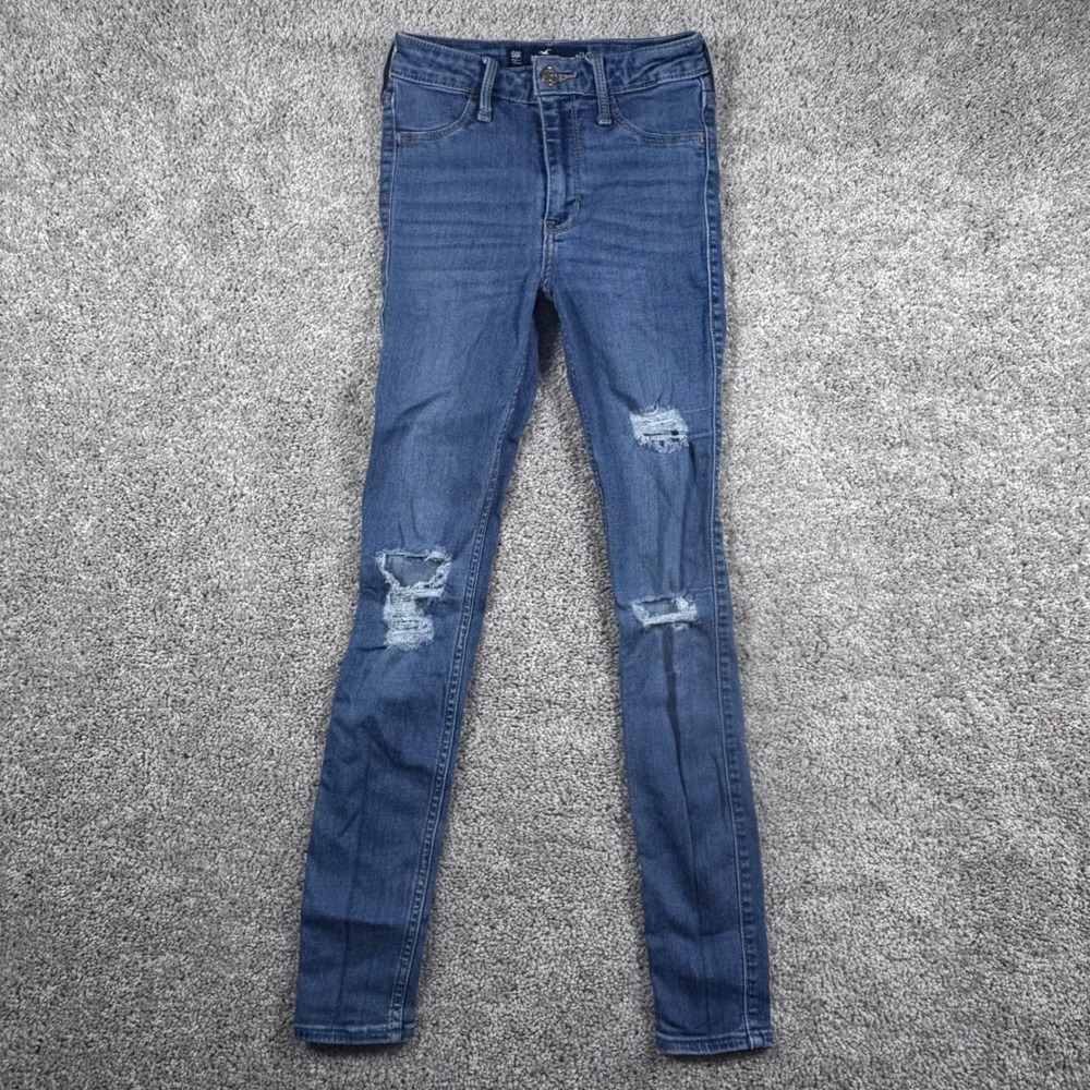 Hollister High-Rise Jean Legging Size 23 Ripped Distressed Skinny Jeans Denim